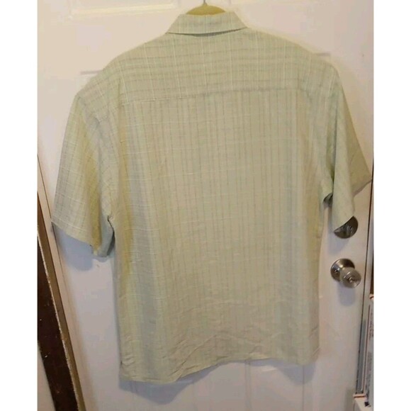 👔 Moda Campia Moda Men’s L Button Front Shirt – Mint Green Plaid – Short Sleeve - Picture 6 of 8